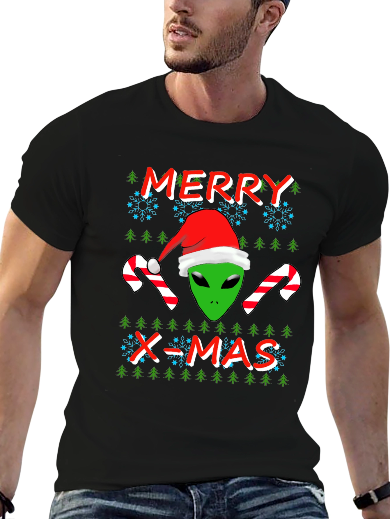 Alien Merry X-Mas Holiday T-Shirt