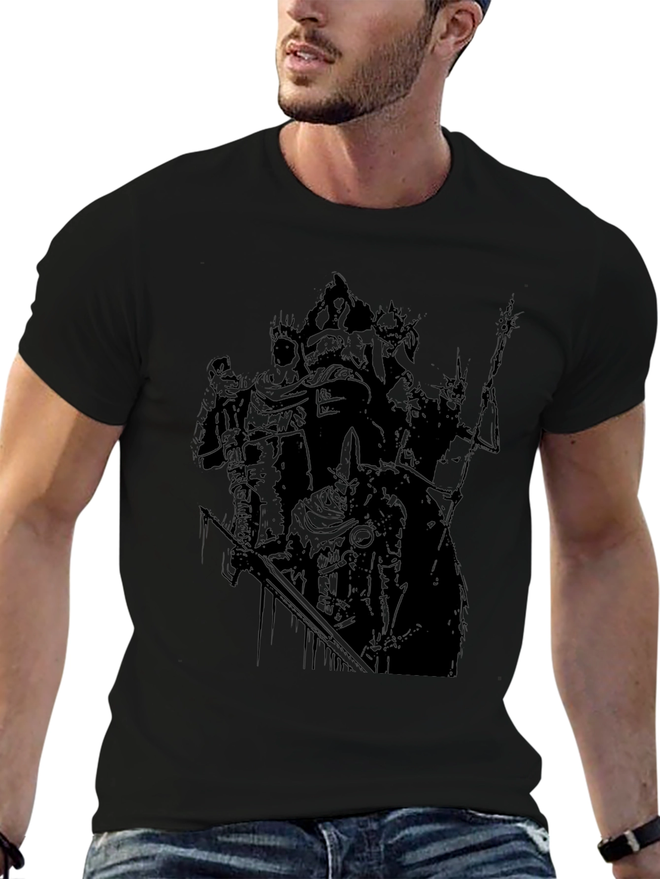 Mens Graphic Print Black T-Shirt