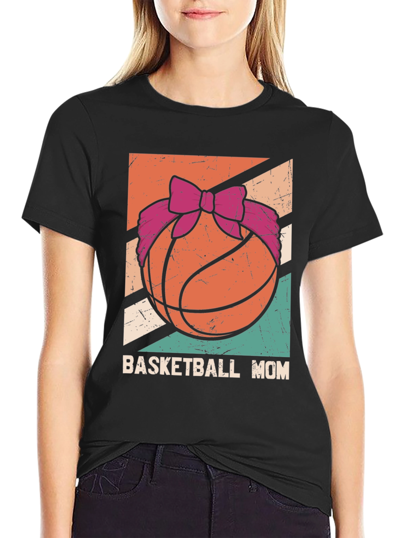 Basketball Mom Graphic Tee - Black