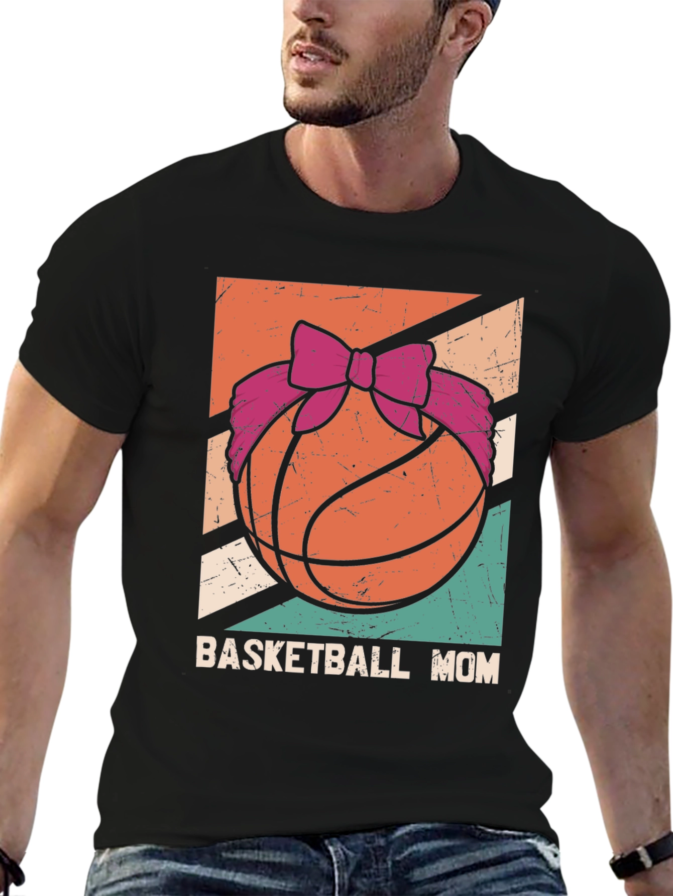 Basketball Mom Graphic Tee - Black