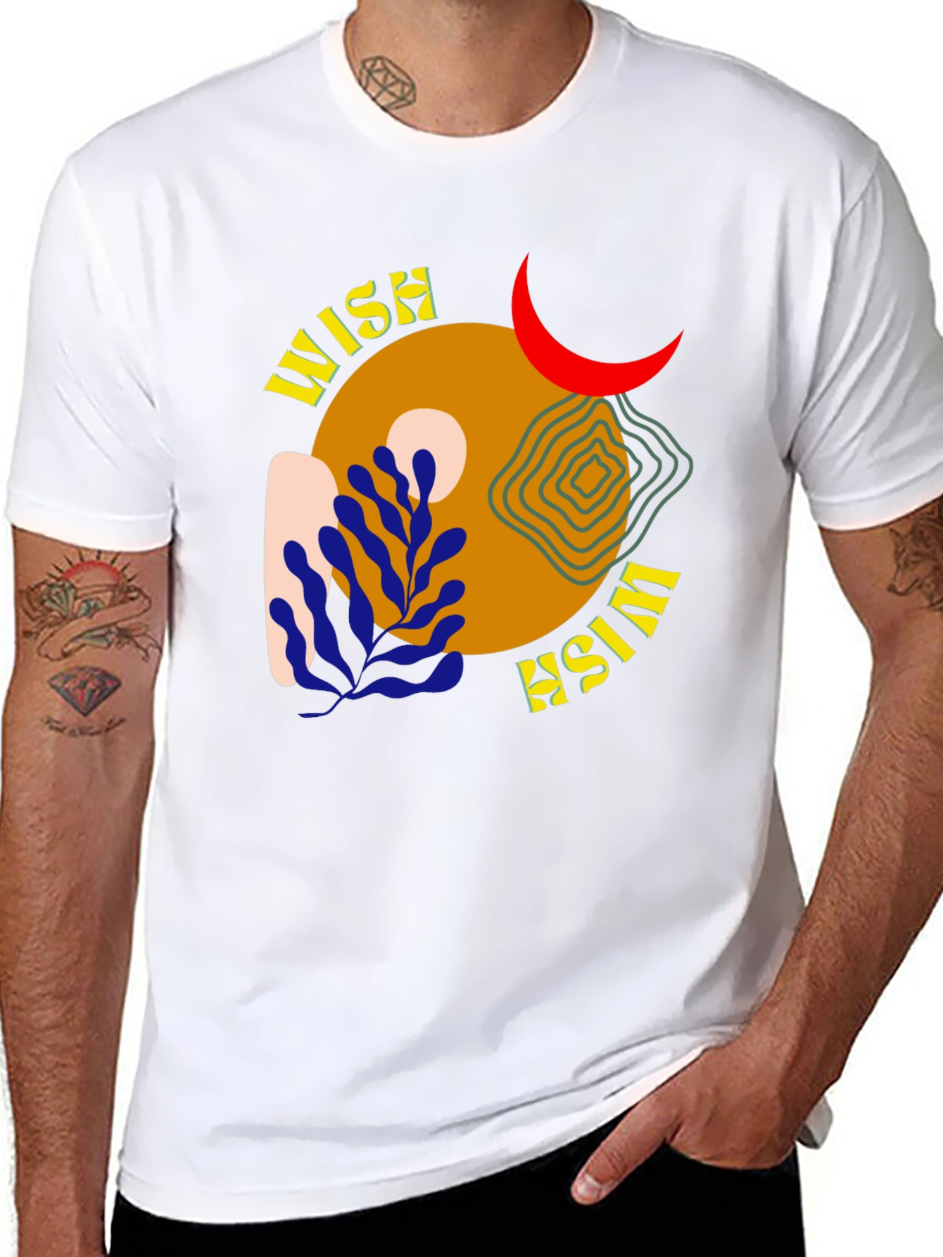 Wish Graphic Tee - Black Cotton Casual Shirt