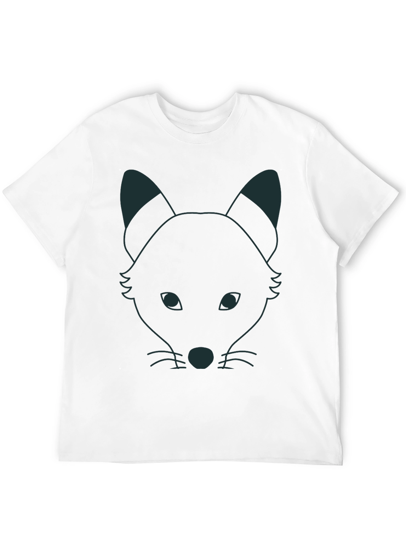 Fox Outline Graphic T-Shirt - Black