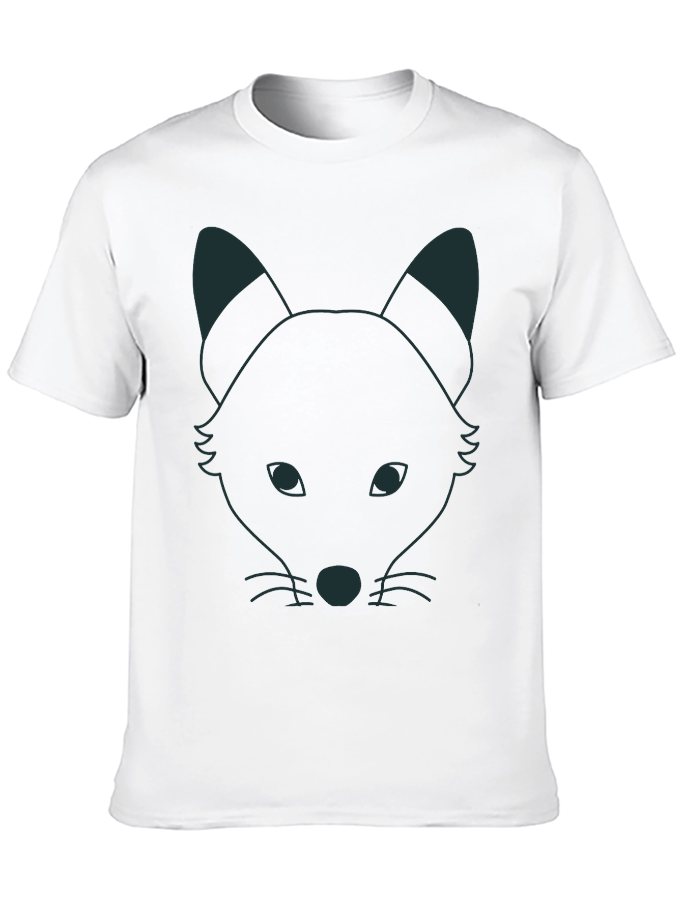Fox Outline Graphic T-Shirt - Black