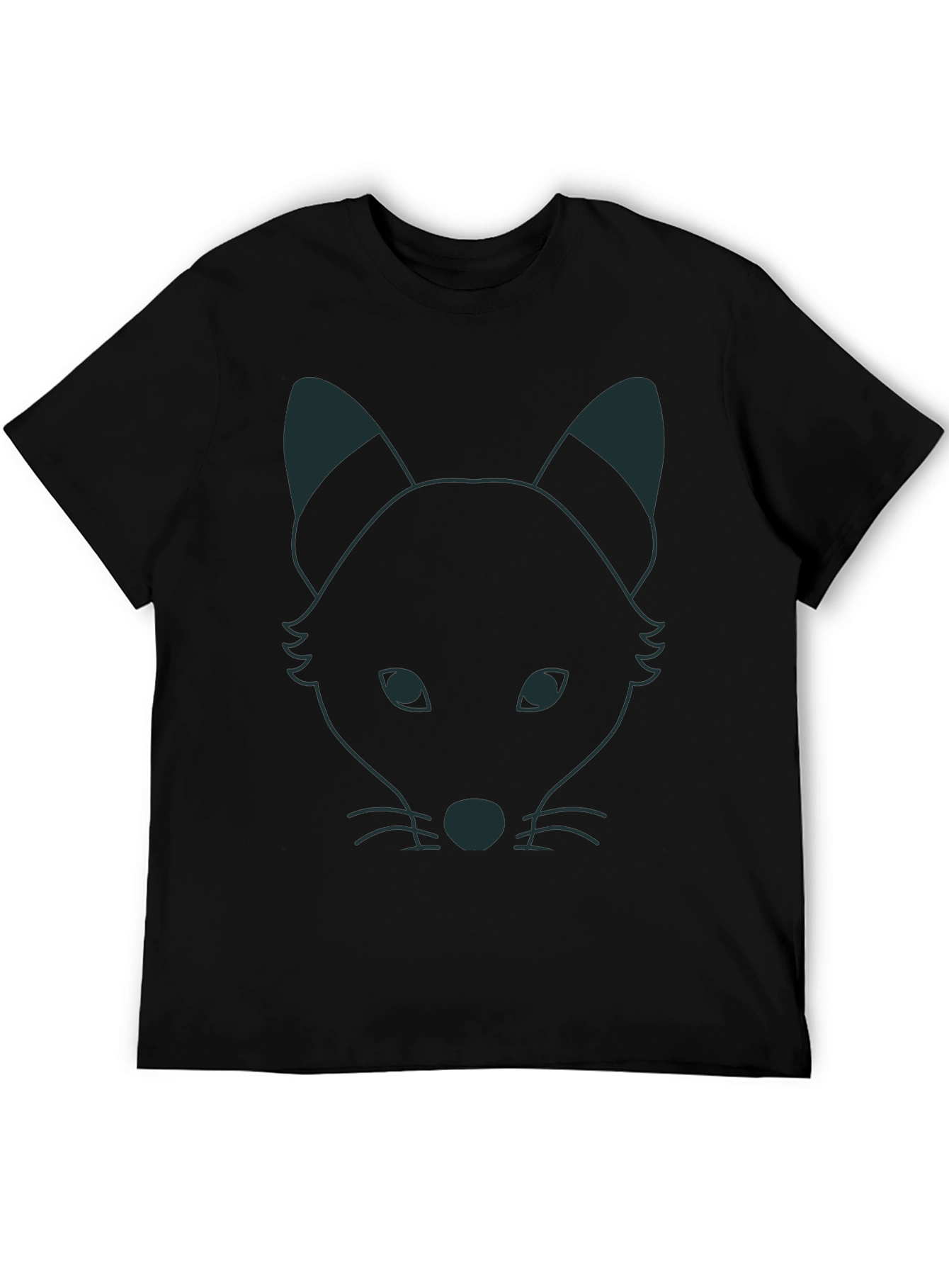 Fox Outline Graphic T-Shirt - Black