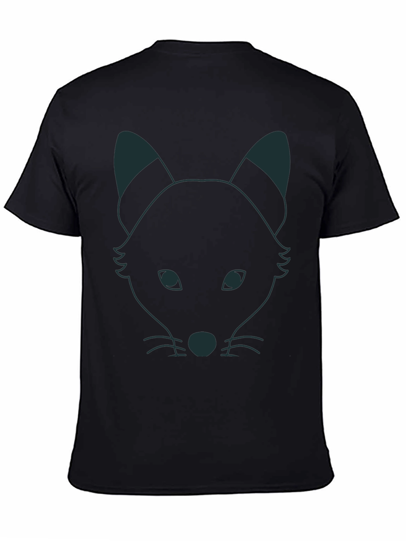 Fox Outline Graphic T-Shirt - Black