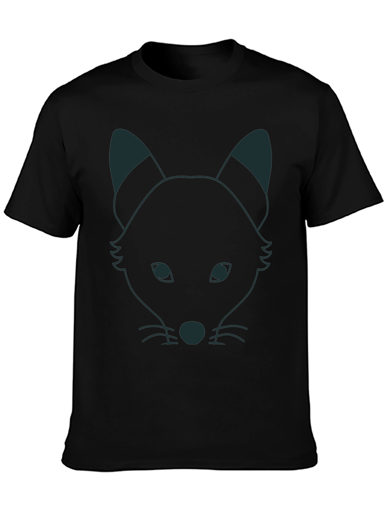 Fox Outline Graphic T-Shirt - Black