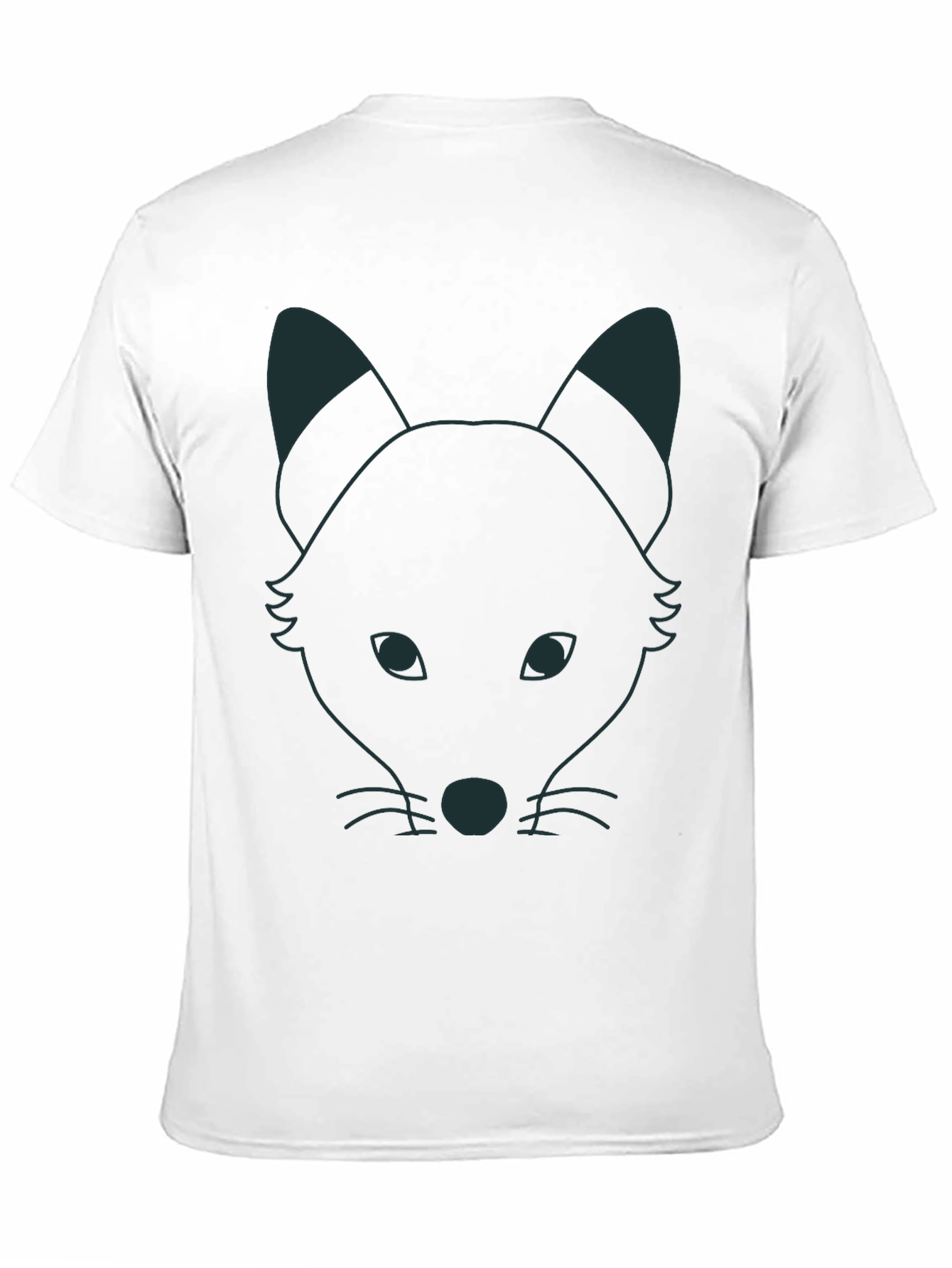 Fox Outline Graphic T-Shirt - Black