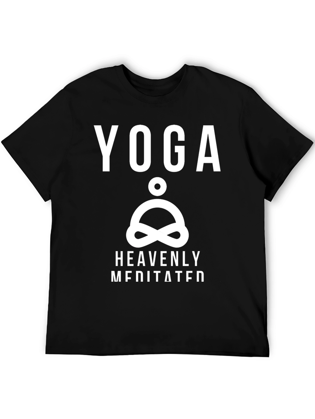 Yoga Heavenly Meditated Black Graphic T-Shirt