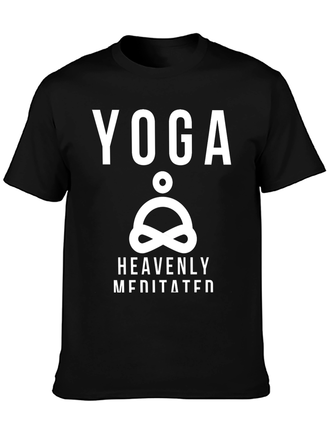 Yoga Heavenly Meditated Black Graphic T-Shirt