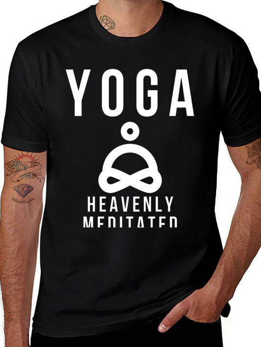Yoga Heavenly Meditated Black Graphic T-Shirt