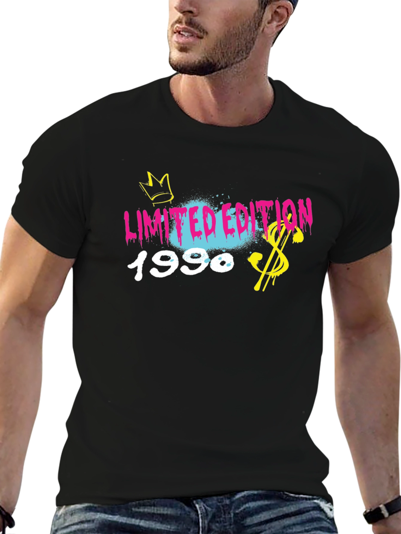 Limited Edition 1990 Graphic Tee - Black Cotton