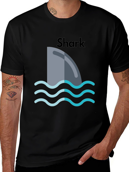 Shark Fin Graphic Black T-Shirt
