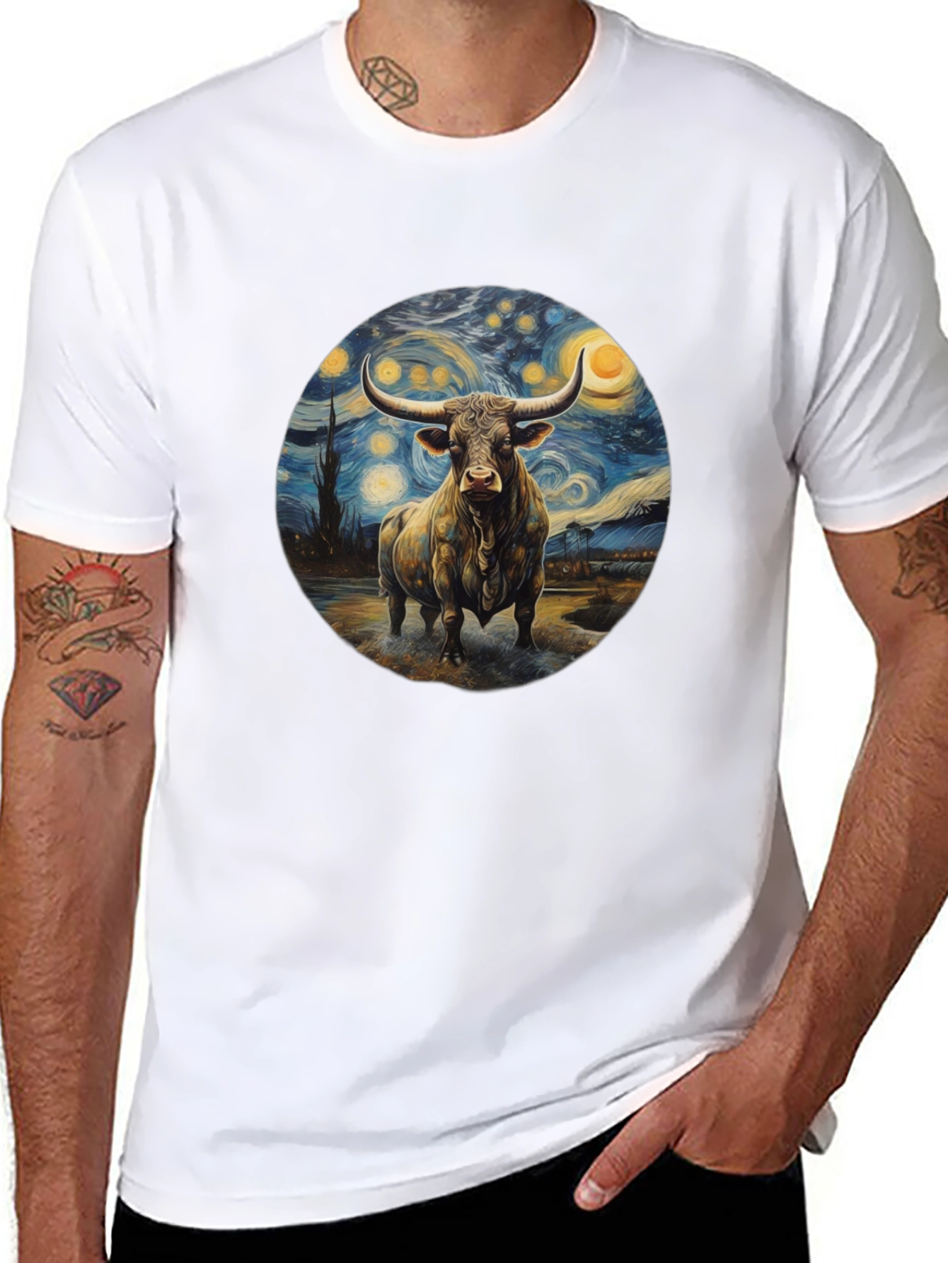 Starry Bull Black T-Shirt