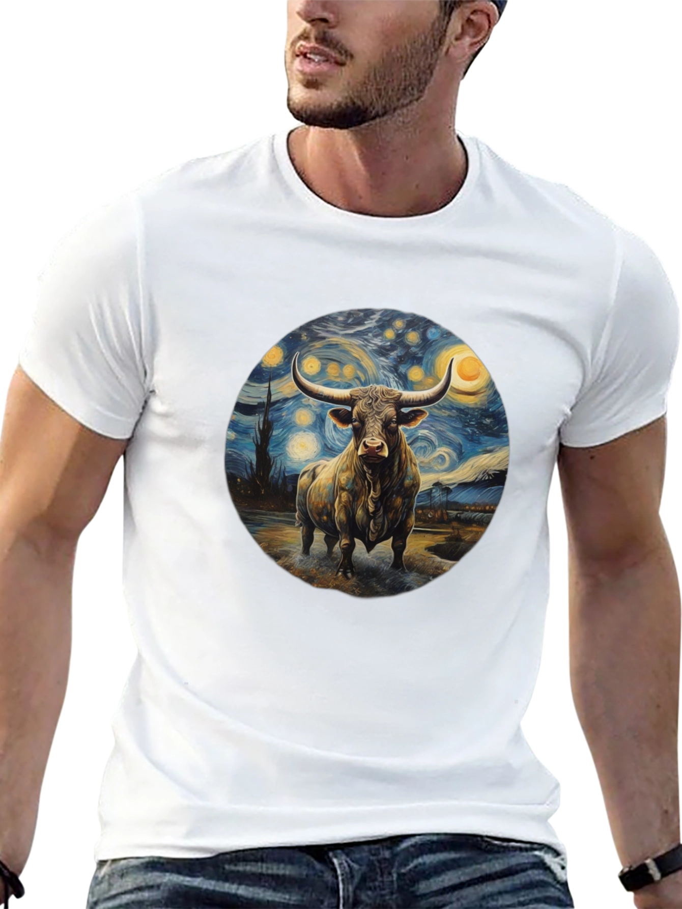 Starry Bull Black T-Shirt