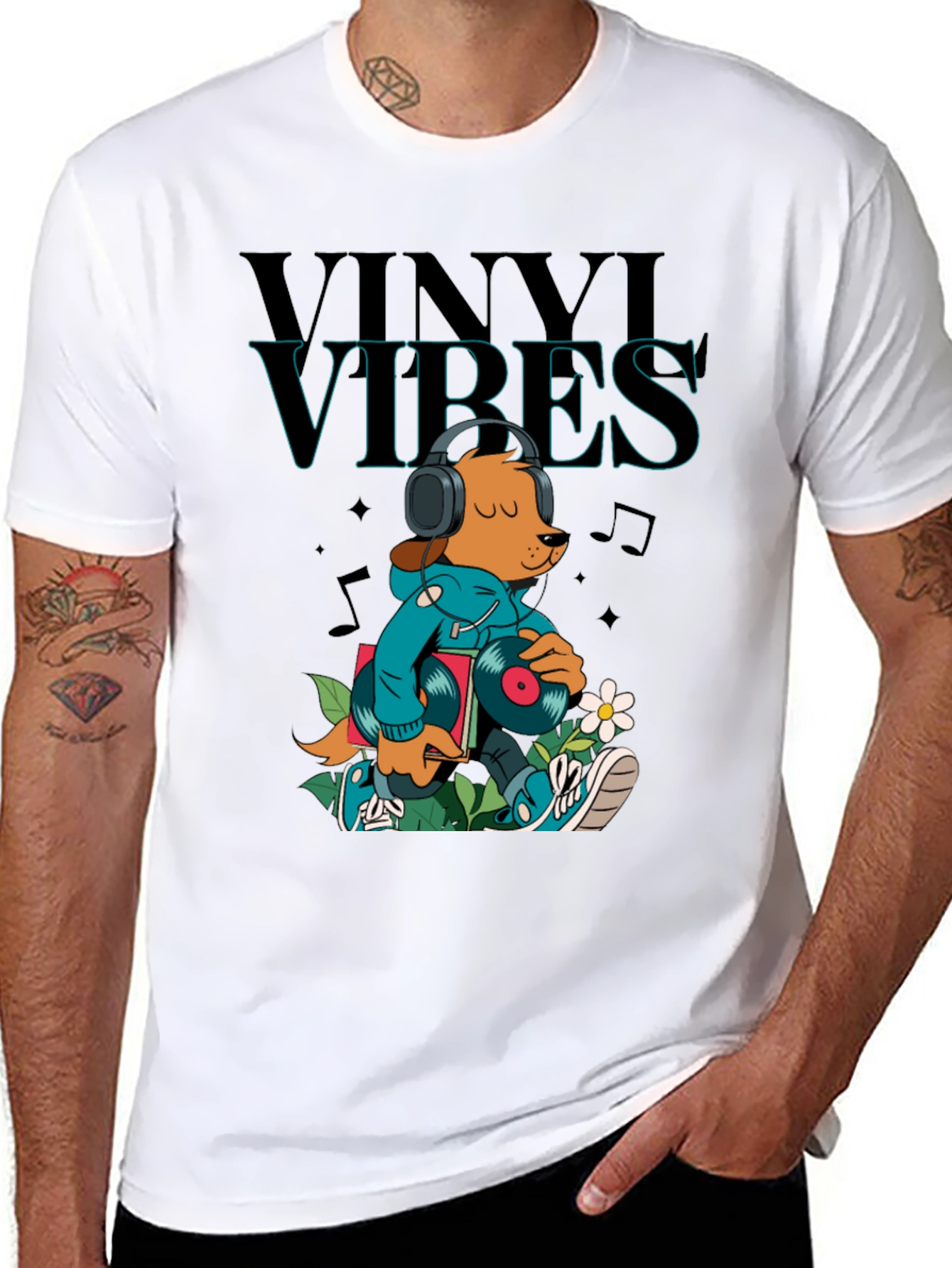Vinyl Vibes Graphic Tee - Music Lover T-Shirt