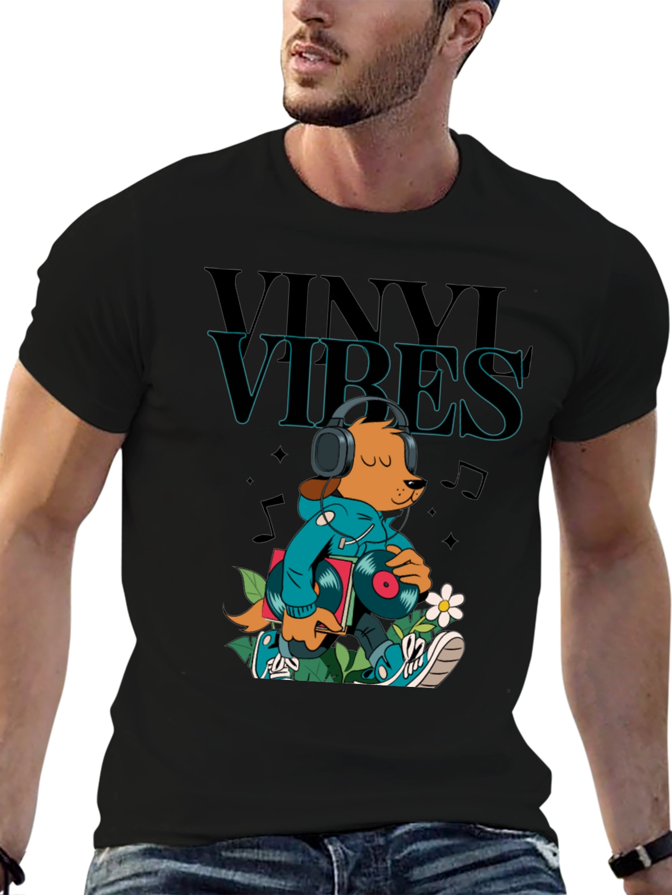 Vinyl Vibes Graphic Tee - Music Lover T-Shirt
