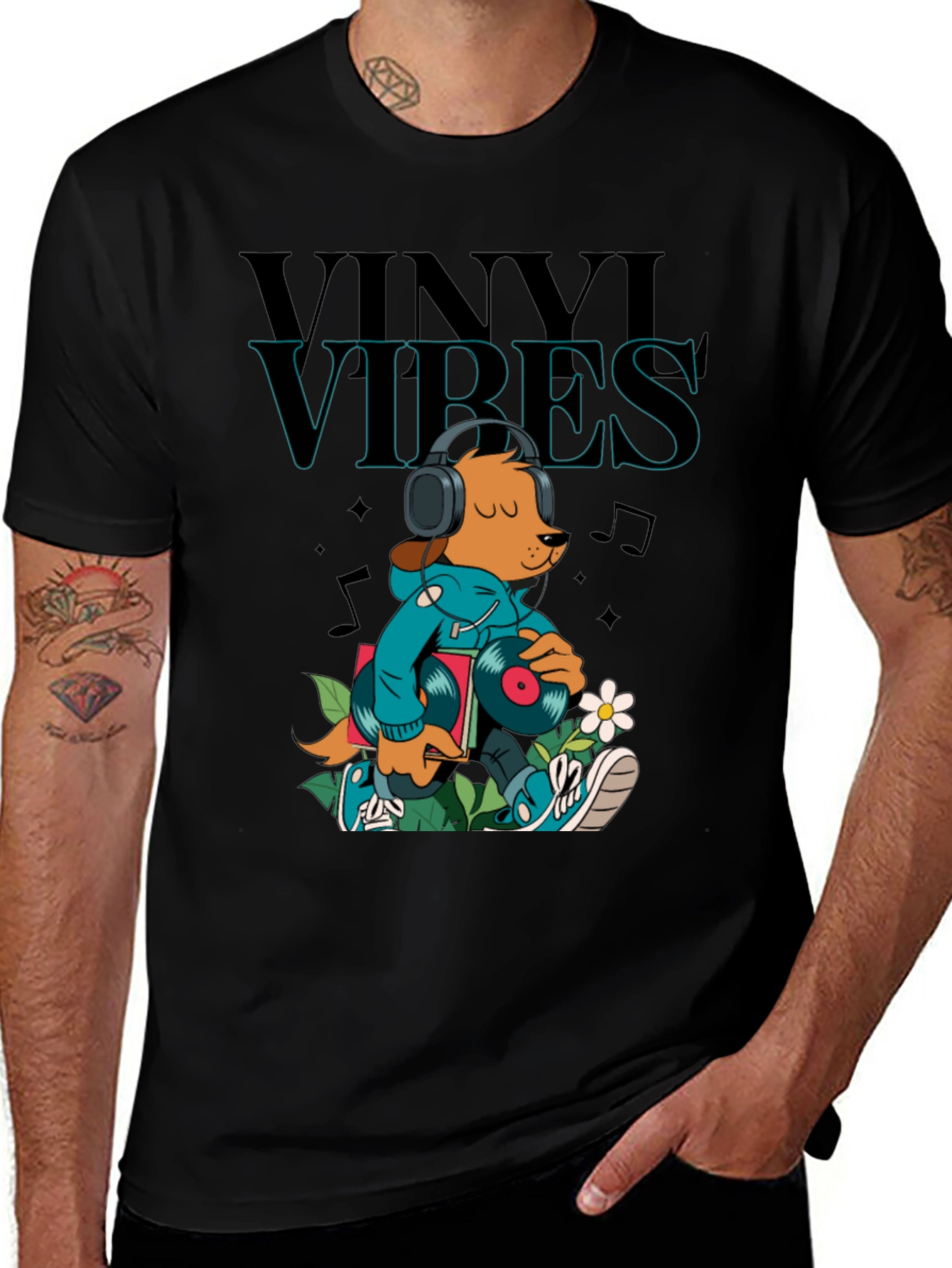 Vinyl Vibes Graphic Tee - Music Lover T-Shirt