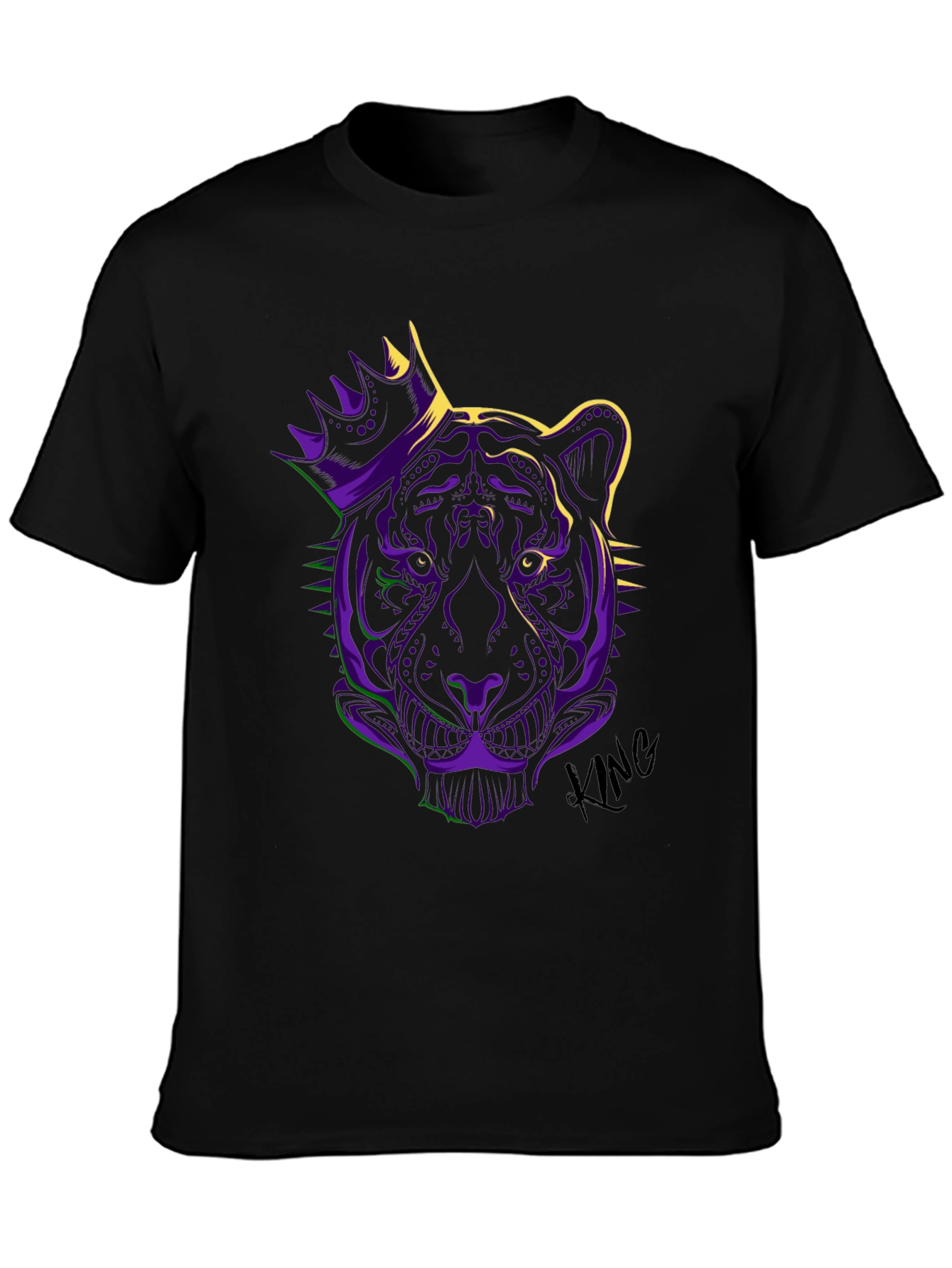King Tiger Graphic Tee - Mardi Gras Style
