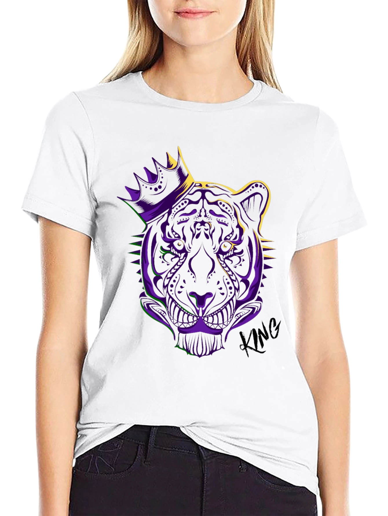 King Tiger Graphic Tee - Mardi Gras Style