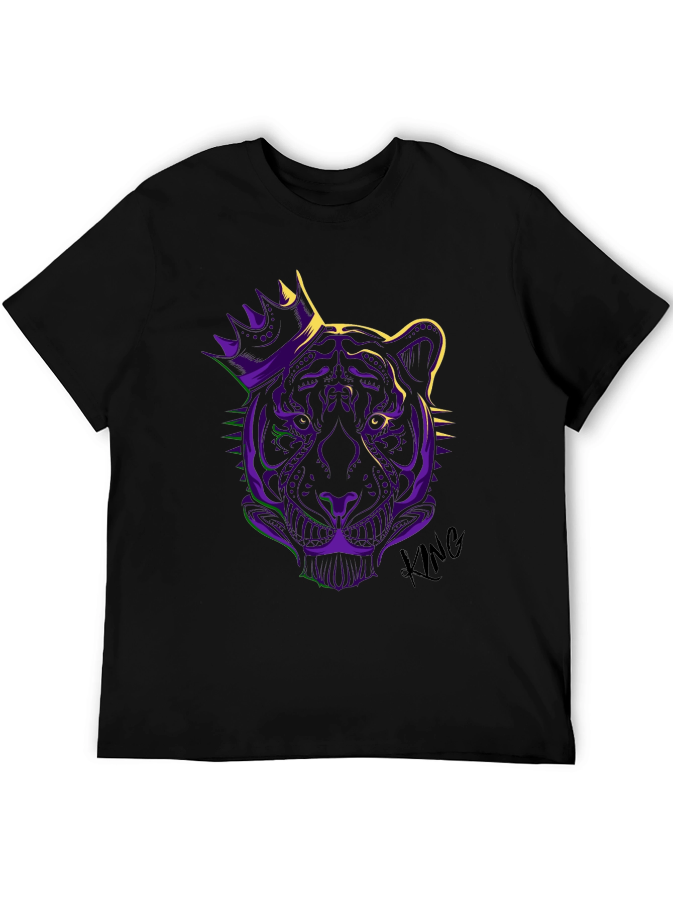 King Tiger Graphic Tee - Mardi Gras Style