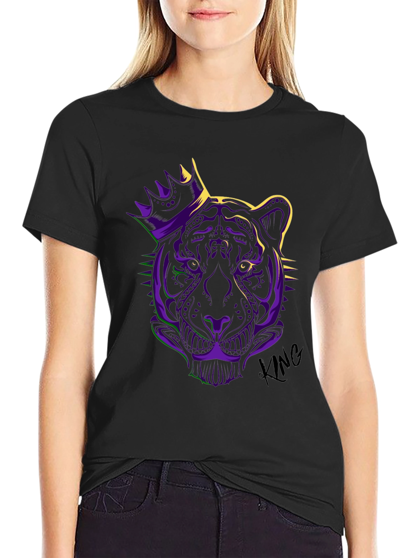 King Tiger Graphic Tee - Mardi Gras Style