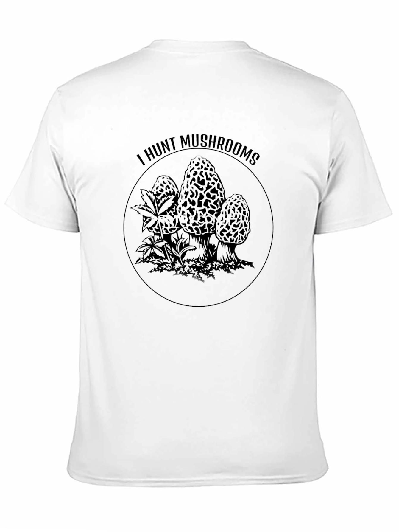 I Hunt Mushrooms Black Graphic T-Shirt
