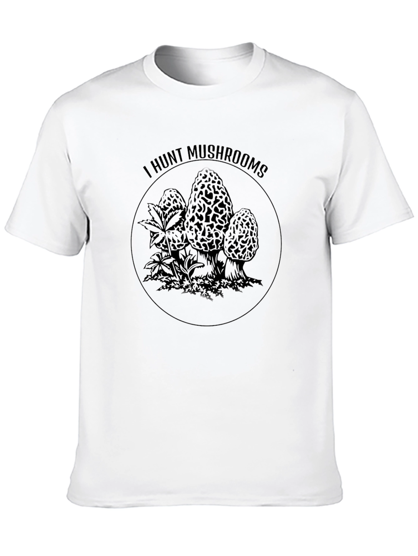 I Hunt Mushrooms Black Graphic T-Shirt