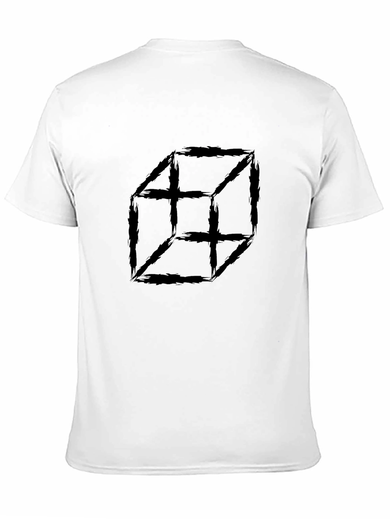 Abstract Cube Graphic T-Shirt - Black