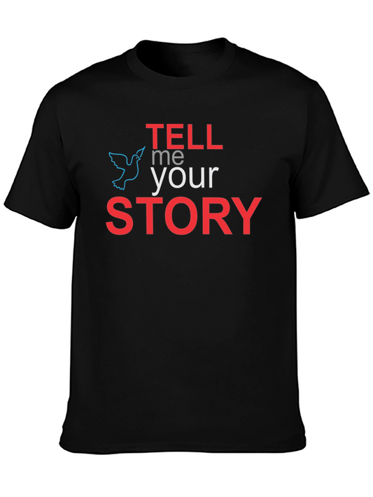 Tell Me Your Story T-Shirt Black Short Sleeve