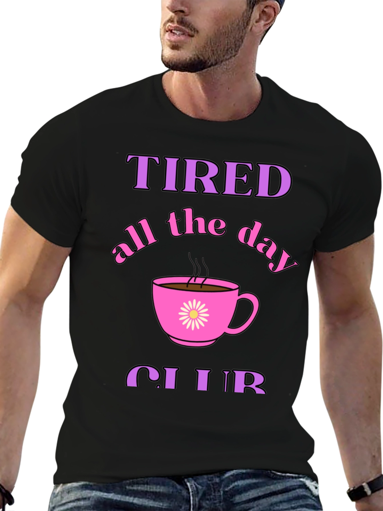 Tired All Day Club Black Graphic Tee