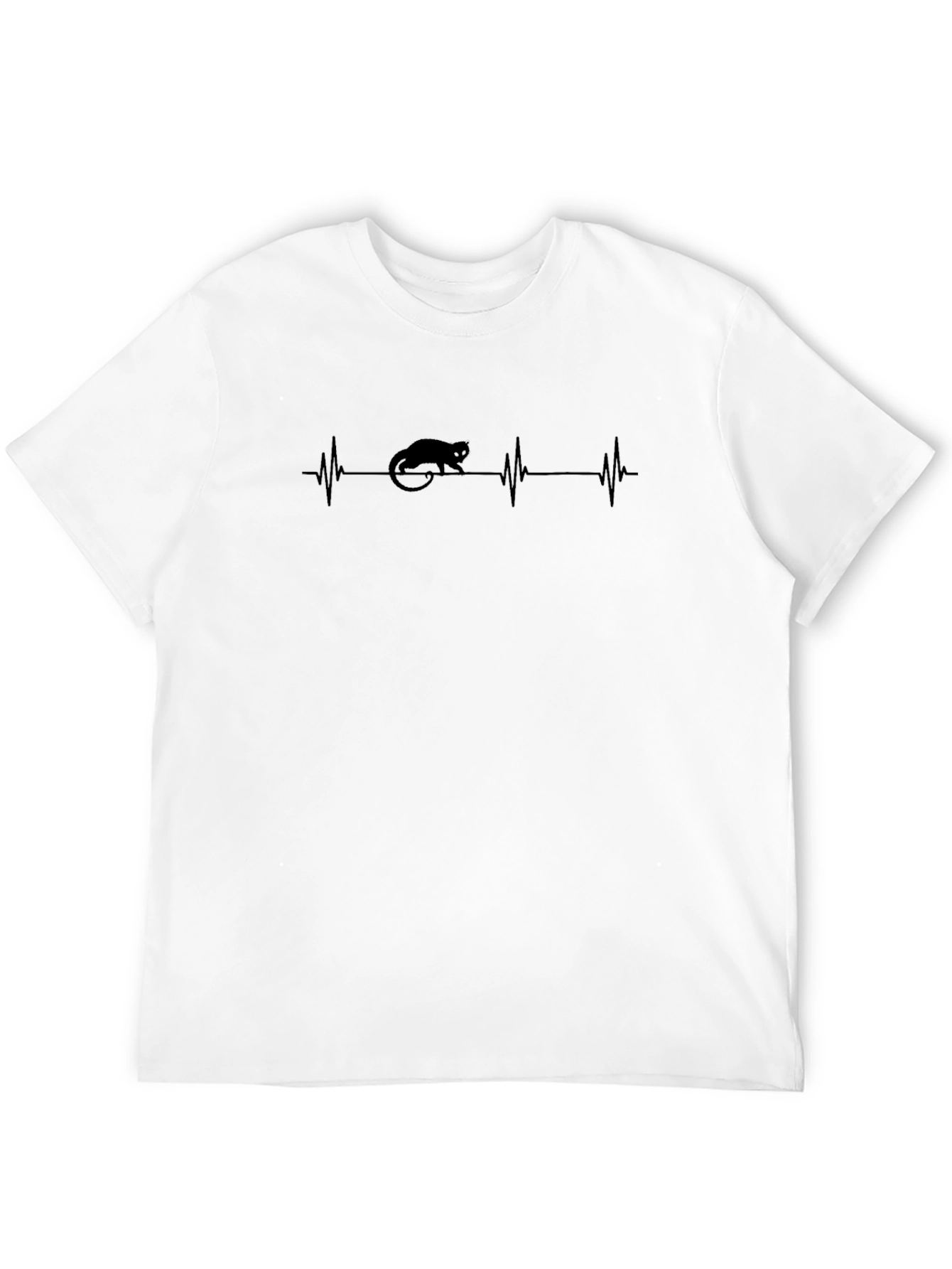 Cat Heartbeat T-Shirt - Quirky Graphic Tee