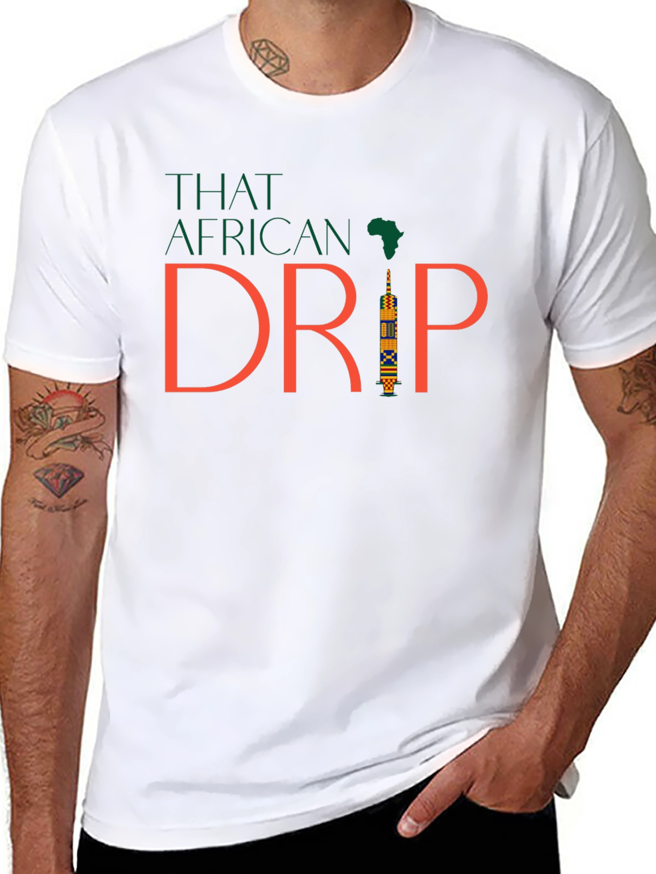 That African Drip Black Tee