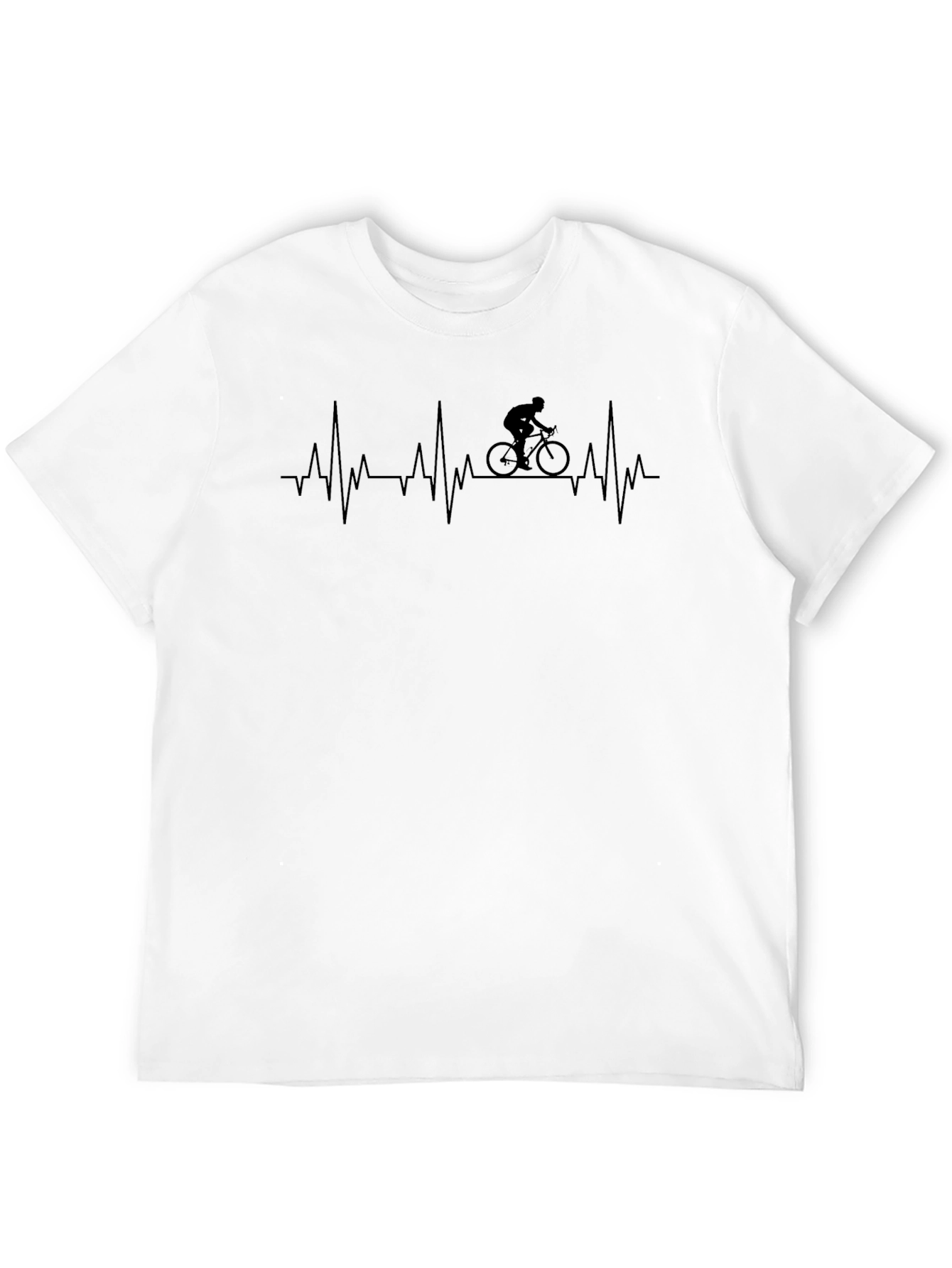 Cycling Heartbeat Graphic T-Shirt - Black