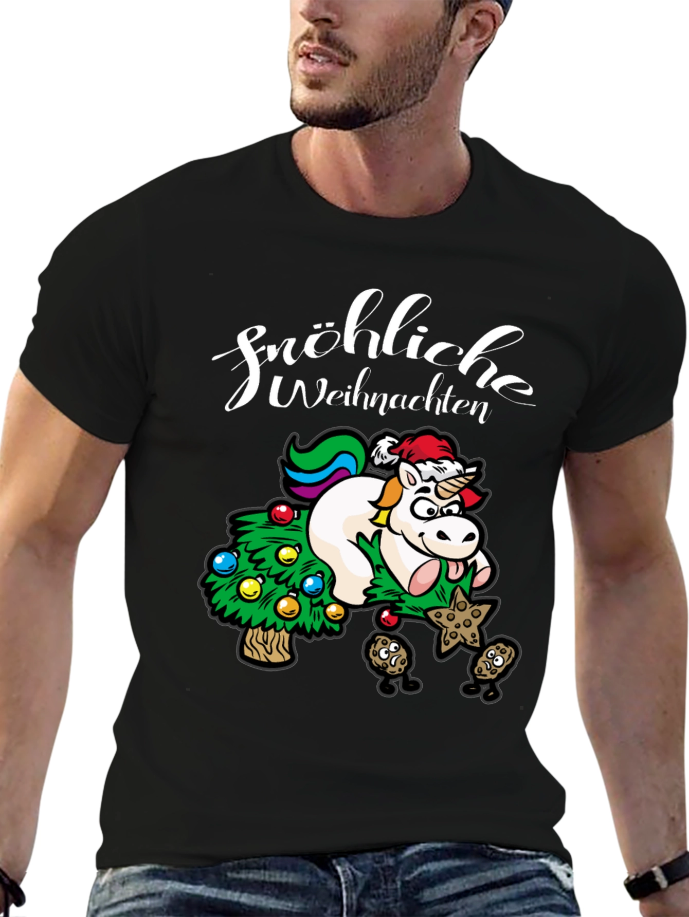 Festive Unicorn Christmas T-Shirt