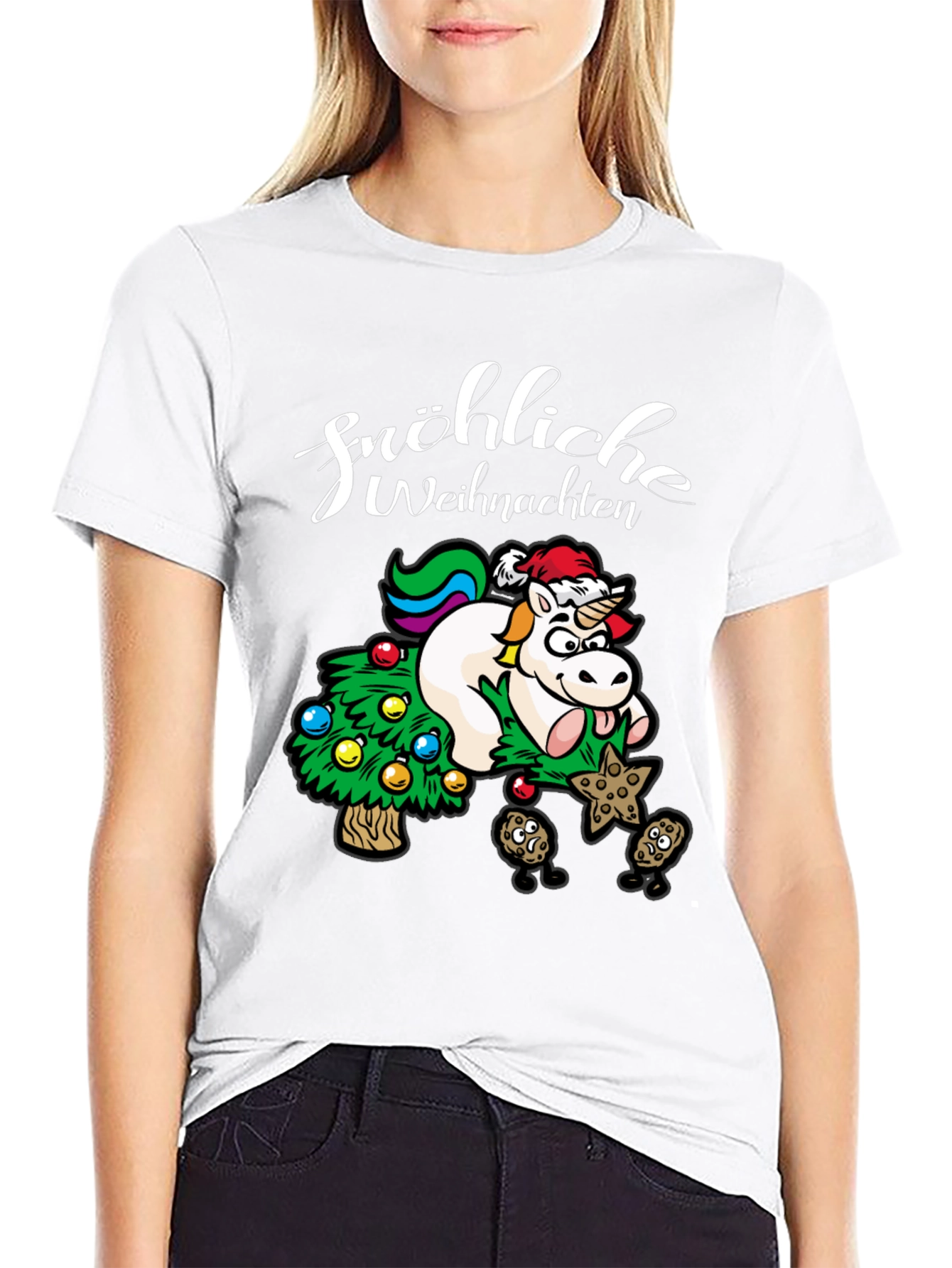 Festive Unicorn Christmas T-Shirt