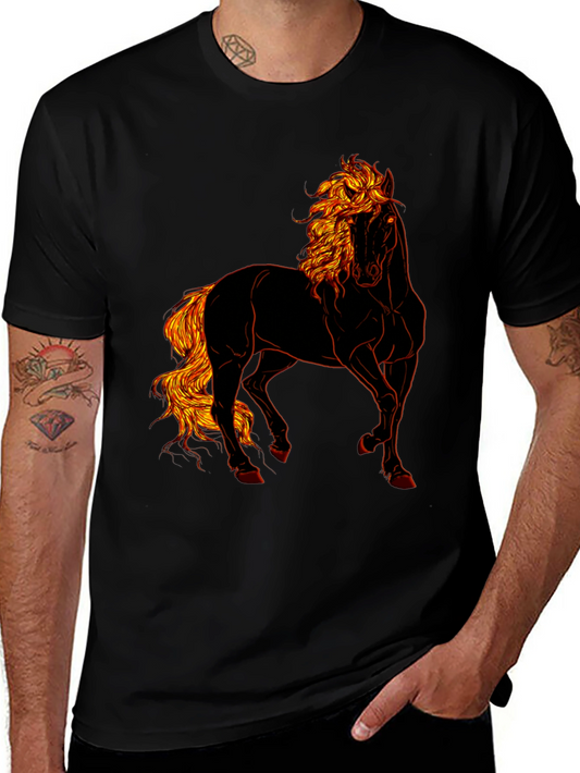 Fiery Horse Graphic Tee - Unique Design Comfortable Fit