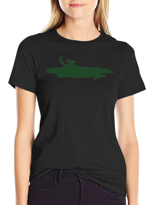 Black T-Shirt with Abstract Green Design