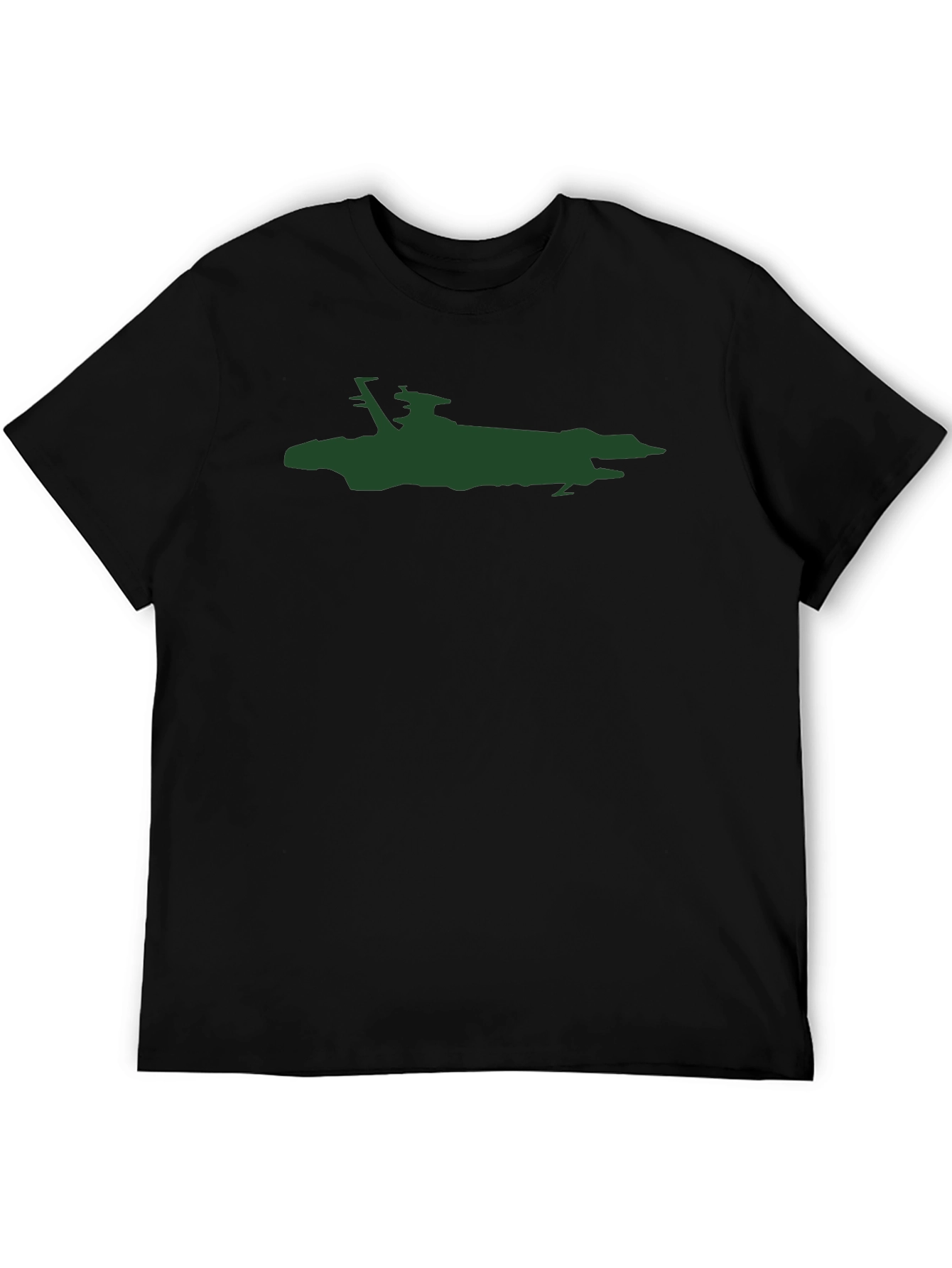 Black T-Shirt with Abstract Green Design