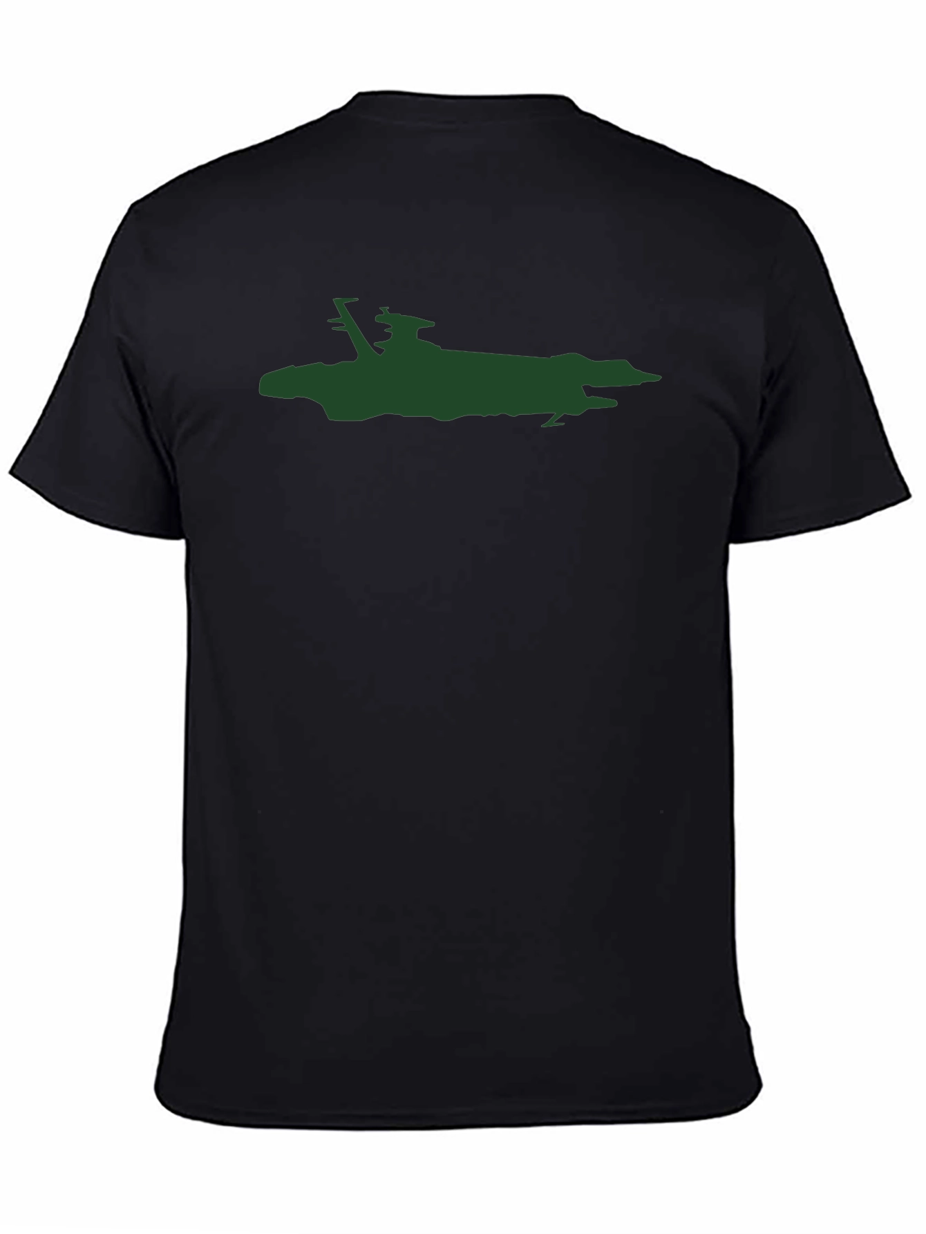Black T-Shirt with Abstract Green Design