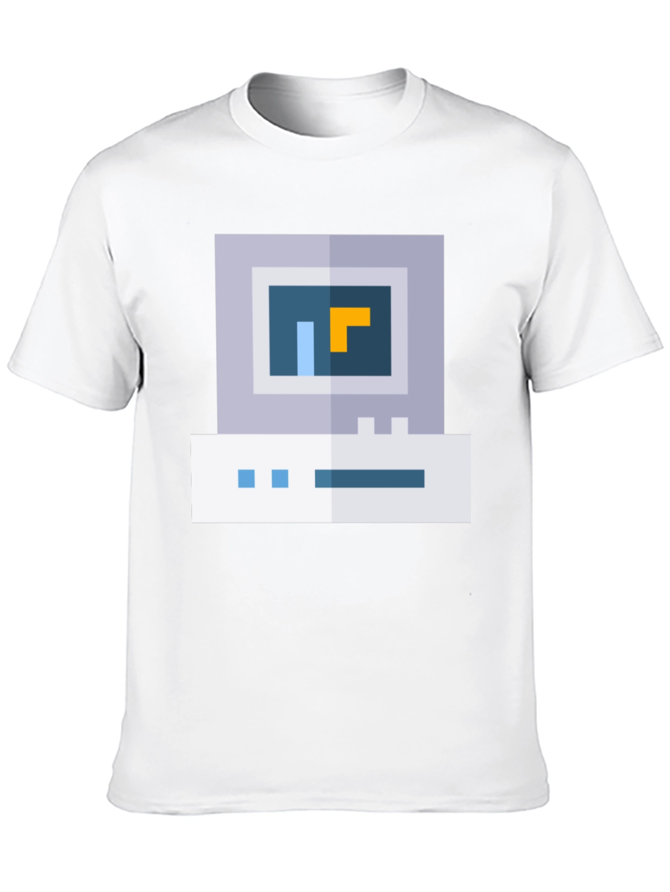 Retro Pixel Computer Graphic Tee - Black