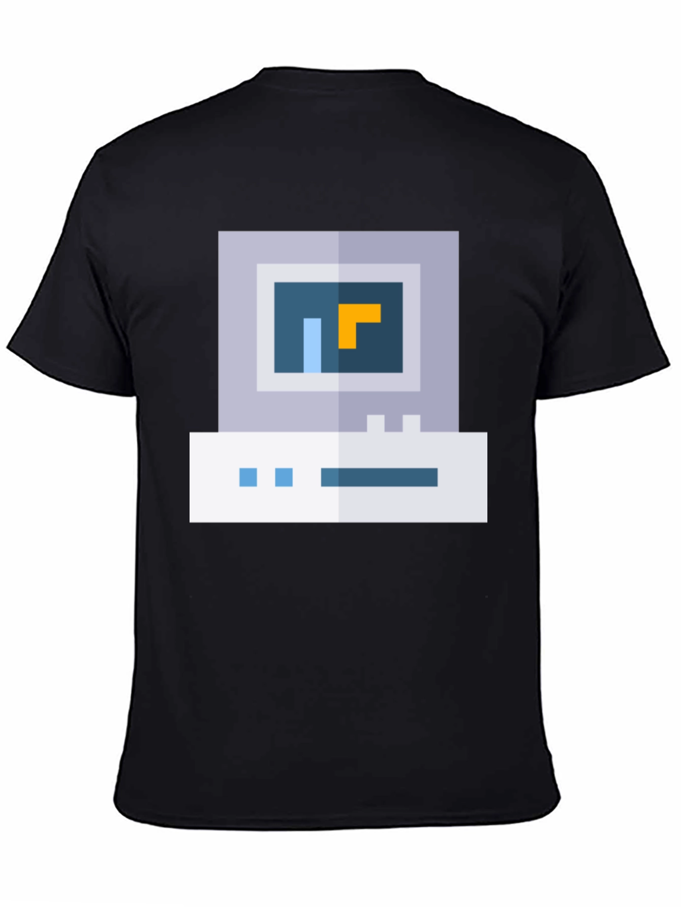 Retro Pixel Computer Graphic Tee - Black