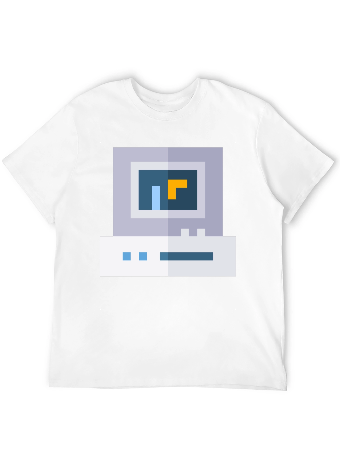 Retro Pixel Computer Graphic Tee - Black