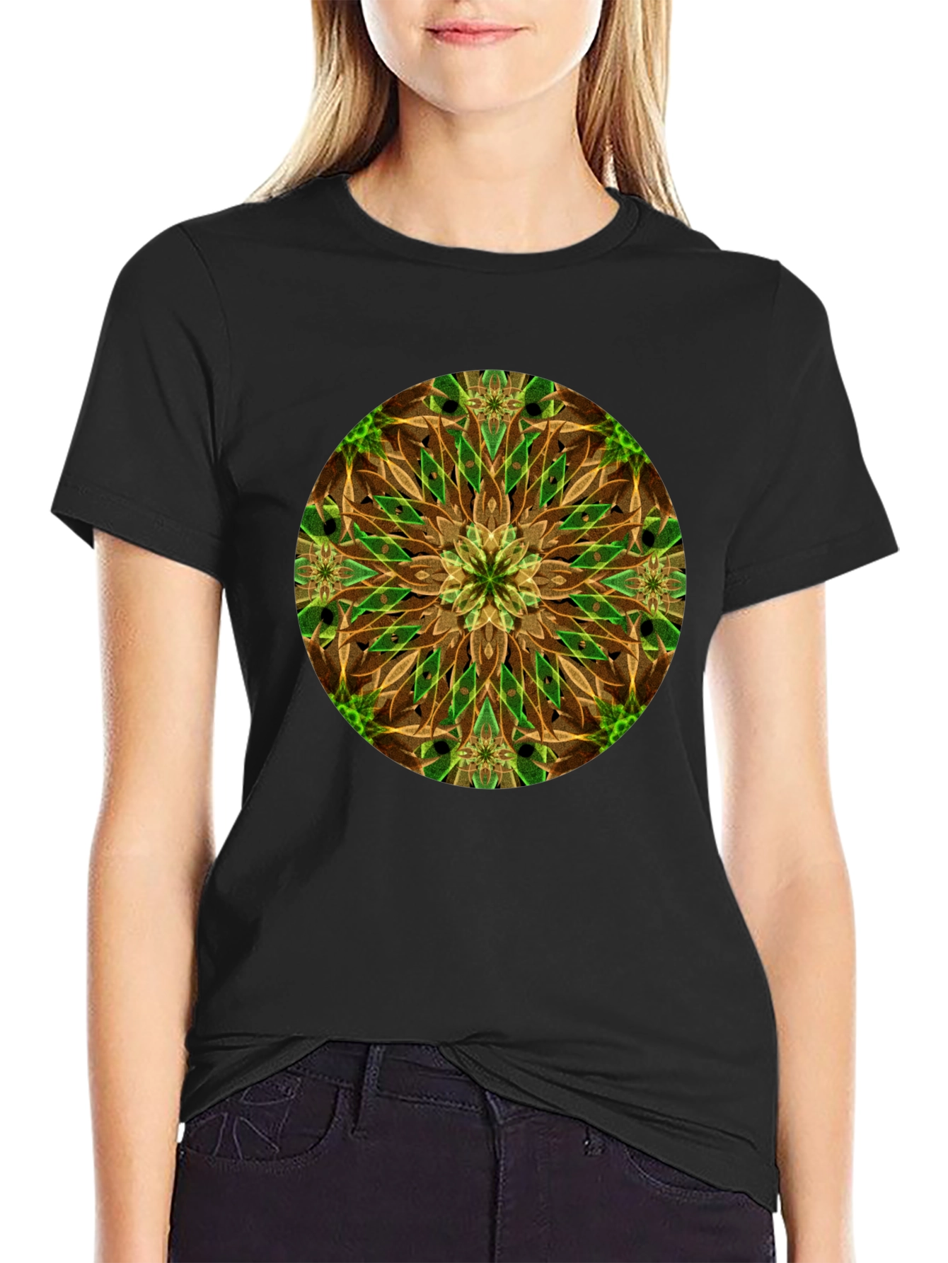 Abstract Floral Mandala Graphic Tee