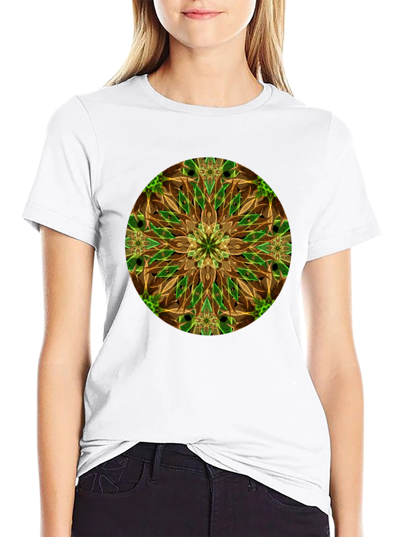 Abstract Floral Mandala Graphic Tee
