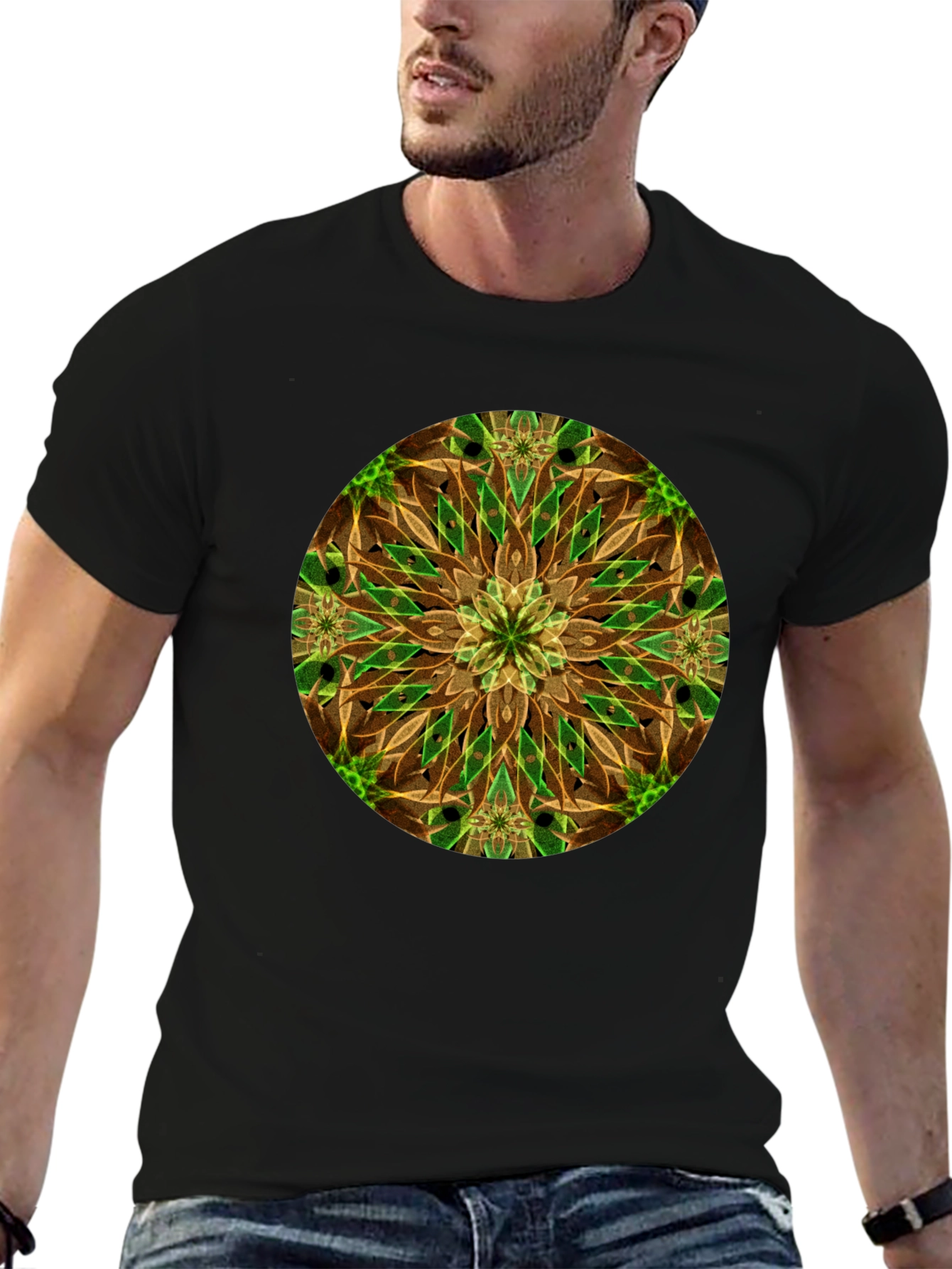 Abstract Floral Mandala Graphic Tee