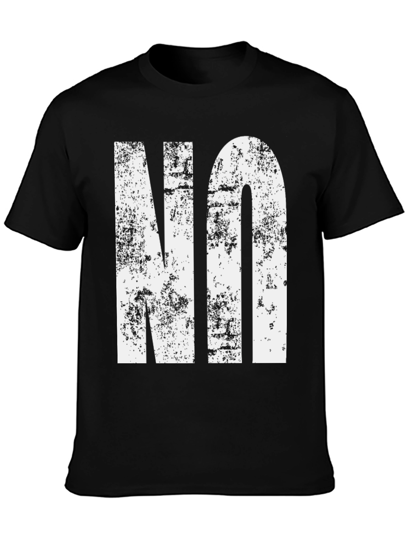 Distressed NO Graphic Black T-Shirt