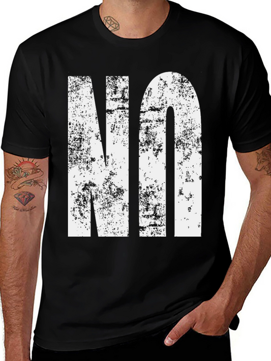 Distressed NO Graphic Black T-Shirt