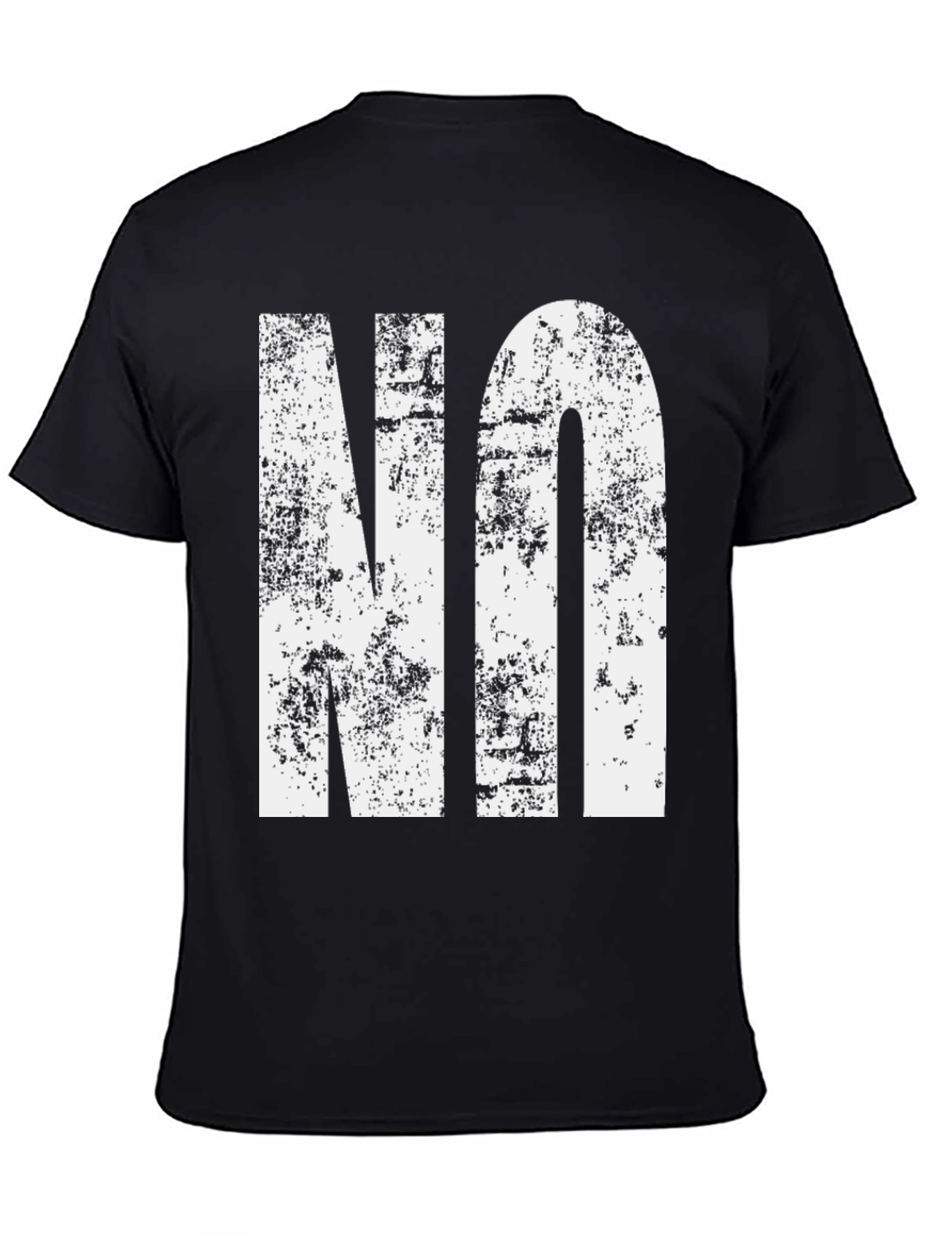 Distressed NO Graphic Black T-Shirt