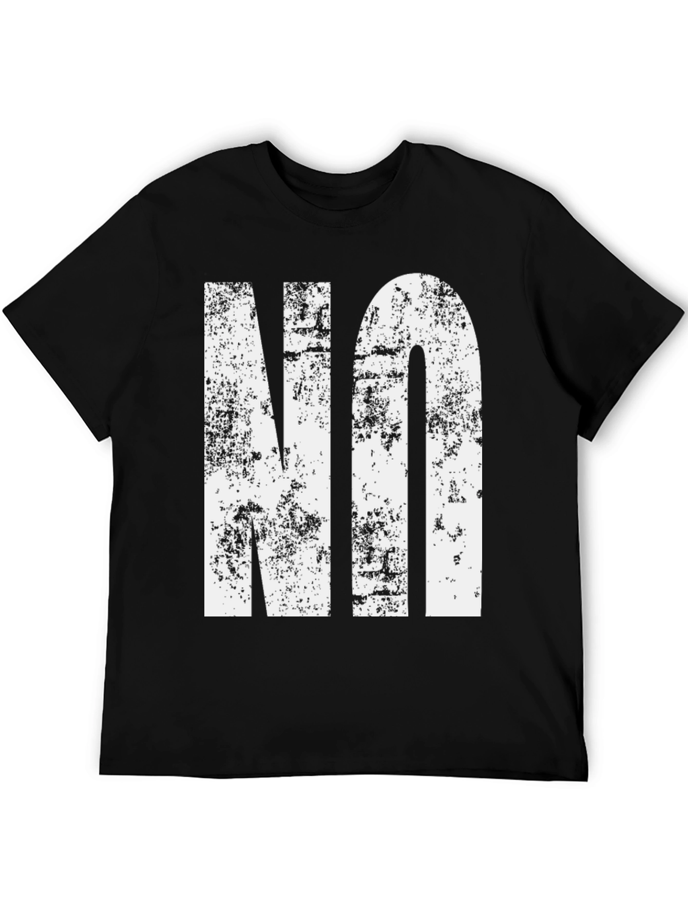 Distressed NO Graphic Black T-Shirt