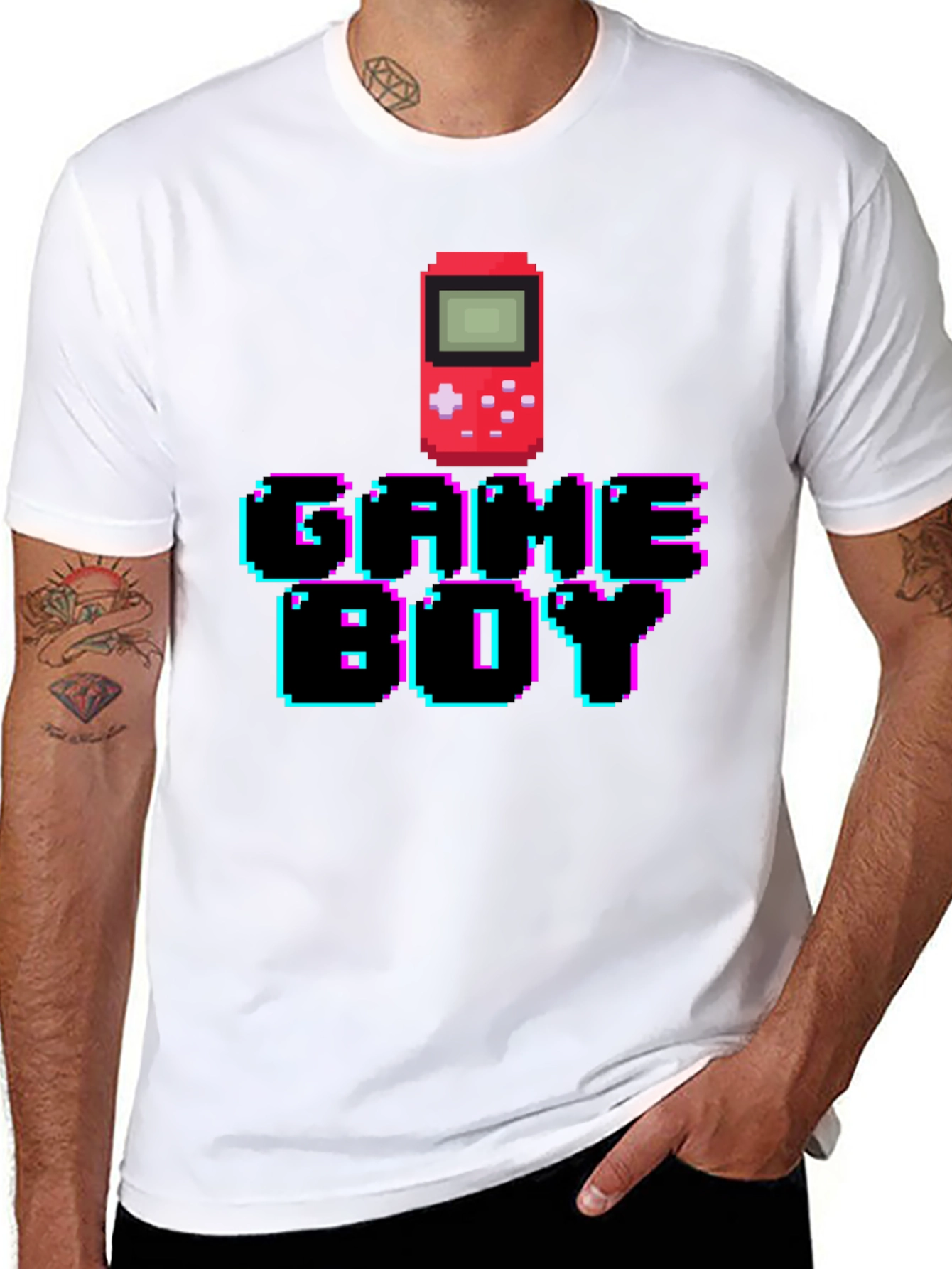 Pixel Game Boy Black T-Shirt